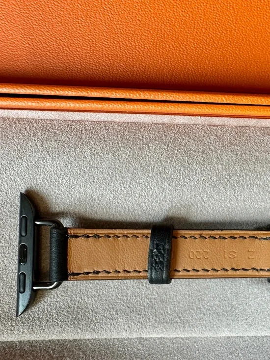 Hermes Double Tour Leather Band 40mm for Apple Watch + Box Authentic - Picture 2 of 9
